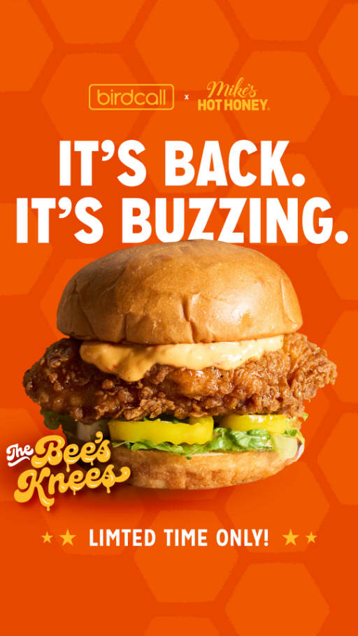 birdcall digital ad promoting the bees knees sandwich