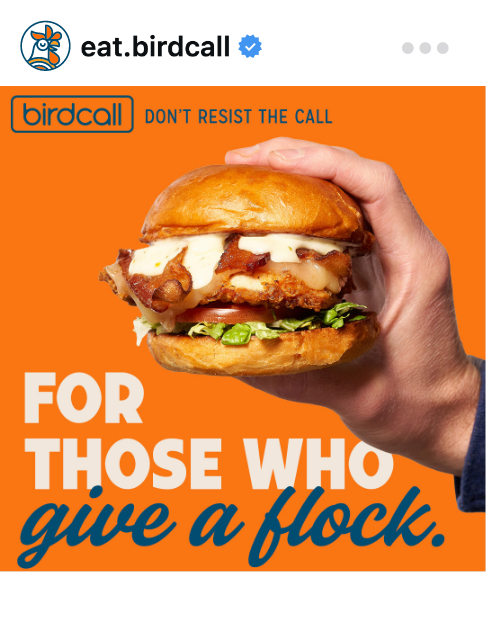 birdcall social post of sandwich screenshot